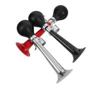LOORGVEL 3 Pièces Klaxon Métal Résistant PVC et Silicone Corne à Air Vintage Puissante Avertisseur Sonore Route et Montagne Accessoire Cycliste Robuste et Étanche