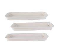 LOORGVEL 3 Pièces Plateau de Verres d'eau Plateaux d'eau de Jardinage Pots de Plantes avec Drainage planteur Soucoupe végétale rectangulaire égouttoirs pour Plantes en Pot Plastique Blanche