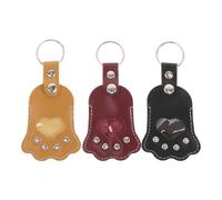 LOORGVEL 3 pièces Porte-clés Souvenir Poils Animaux avec Breloque Patte Chien Accessoire Commémoratif pour Mémoire de Chien Rangement Sentimental pour Poils de Compagnon