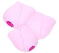 LOORGVEL 3 pièces Protège-pinceaux Maquillage Silicone Rose Lot de Flexible Lavable Réutilisable pour Voyage Couvre Brosse Anti-poussière Ventilé Résistant