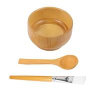 LOORGVEL 3 pièces Set de Naturel pour Soins Du Visage Mini Outils Cosmétiques DIY avec Pinceau Spatule Application et Facile à Nettoyer