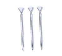 LOORGVEL 3 Pièces Stylo Bille Métal avec Gros Diamant Écriture Lisse et Résistante Lot pour École Bureau pour Étudiants et