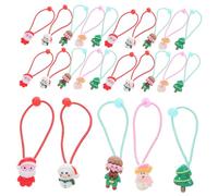 LOORGVEL 30 Pièces Élastiques Cheveux Garçon Fille Noël Colorés Sans Dommages Confortables pour Filles Motifs Cartoons Festifs