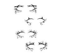 LOORGVEL 4 Paires Eye-liner accessoires de décoration de fête d'halloween Se horreur autocollant eye liner de dansante stickers patchs contour des yeux Plastique Noir