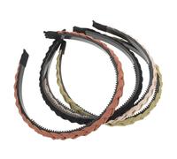 LOORGVEL 4 Pièces Bandeaux Tressés avec Dents Anti-dérapants Bandeau Fin Tressé pour Visage Maintien Confortable et Léger pour Femmes et Filles