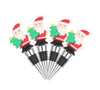 LOORGVEL 4 Pièces Bouchon Bouteille Vin Noël Alliage Bouchon Étanche pour et Boissons Décoratif et Réutilisable pour Conservation Fraîcheur