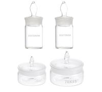 LOORGVEL 4 Pièces Bouteille de Pesée de Laboratoire en Verre Couvercle, | École et Laboratoire, Prévient Évaporation et Fuites, Usage Précis pour Échantillon et Dosage