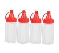 LOORGVEL 4 Pièces Bouteille de sauce d'assaisonnement mini ketchup presser petite bouteille de condiments pp rouge