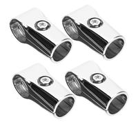 LOORGVEL 4 pièces Connecteur de Tringle Acier Inoxydable Raccord Double Voies pour Penderie Montage Facile Résistant Corrosion Support de Barre Extensible pour Dressing