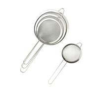 LOORGVEL 4 pièces Cuillère à Huile Inox Pratique Passoire Tamis à Maille Fine pour Cuisine Filtre Huile et Farine avec Manche Long pour Filtrage et Nettoyage Facile