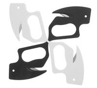 LOORGVEL 4 Pièces Cutter Multifonction Compact Acier Inoxydable et PP Ouvre Lettres et Ouvre Paquet Ergonomique Portable Outil de Découpe Sécurisé pour Papier et Carton Lot de Noir et Blanc
