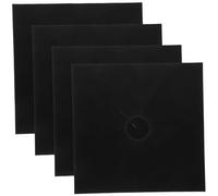 LOORGVEL 4 pièces Lot de Protège Brûleurs pour Gazinière Résistants Haute Température Tapis Protection Huile Faciles à Nettoyer Noir