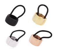 LOORGVEL 4 pièces Manchettes Elastiques Cheveux Fins pour Queue de Cheval Accessoires Chignon Extensibles Anneaux Élastiques pour Cheveux Courts et Épais Fixation Rapide et Style Gothique