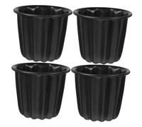 LOORGVEL 4 pièces Moule à Muffins Antiadhésif Acier Haute Teneur Lot de Grandes Cavités Multi-usage pour Gâteaux Cannelés et Cupcakes Résistant Chaleur et Facile à Nettoyer