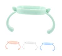 LOORGVEL 4 pièces Poignées de Biberon Design Antidérapant pour Garçon Fille Facilitent la Prise Main Transition Tasse Adaptées Aux et Tout Petits Assorties Rose Vert Blanc Bleu