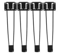 LOORGVEL 4 pièces Table Métal Pliables Jambes Épingles Robustes Fer pour Table Basse Banc ou Bureau Support pour Mobilier DIY Usage Extérieur et Intérieur