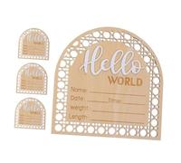 LOORGVEL 4pièces Panneau Bois Pour Annonce De Naissance Signe De Bienvenue Né Pour Photos De Shower Et Souvenirs