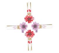 LOORGVEL 4pièces Pinces à Cheveux à Fleurs Épingle Style Chinois Pinces à Cheveux à Pompons Accessoires x à Fleurs Barrettes x à Épingle x Style Chinois