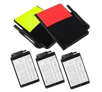 LOORGVEL 5 Ensembles Cartes Arbitre Football PVC Rouge et Jaune avec Carnet et Stylo Accessoires pour Arbitres de Matchs de Football