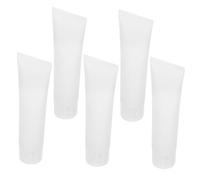 LOORGVEL 5 Pièces Lot de Flacons de Voyage PVC et PP Bouteilles Rechargeables pour Shampooing Lotion et Crème Mains Format Compact pour Valise et Sac à Dos Étanches et Durables