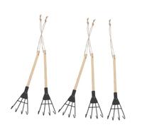 LOORGVEL 5 Pièces Mini Garden Hand Rake Iron Soil Cultivator with Ergonomic Handle for Small Gardens Weeding Digging and Aeration
