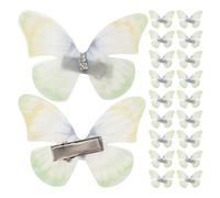 LOORGVEL 50 pièces Pinces Cheveux en Tulle Double Couche Vert Barrettes Décoratives pour Femmes et Filles Clips Cheveux à Pince Canard Renforcée Accessoires Coiffure Antidérapants