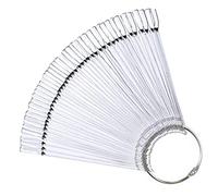 LOORGVEL 50pièces Plaques Transparentes Pour Pratique De Nail Art Avec Anneau Échantillons De Vernis à Ongles Et Modèles De Couleur