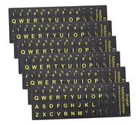 LOORGVEL 6 Feuilles Autocollants de Clavier Ordinateur Stickers de Lettres Anglais pour Clavier Décalques de Remplacement avec Texture Mate pour Expérience de Saisie