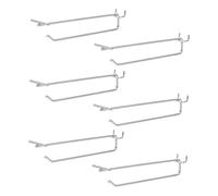 LOORGVEL 6 Pièces Crochet Métallique pour Panneaux Perforés Crochet Établi Support Étagère pour Atelier Garage Magasin