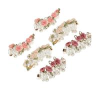 LOORGVEL 6 Pièces Élastiques Cheveux Spirale pour Filles avec Fleurs Ornement Accessoires Queue de Cheval sans Nœuds Multi Couleurs Bande Téléphone Douce et Résistante