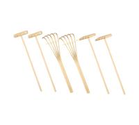 LOORGVEL 6 Pièces Mini Bamboo Rakes Set for Zen Garden Table Decorative Tools for Home Office Creative Desktop Relaxation and Stress Relief