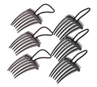 LOORGVEL 6 pièces Peignes à Cheveux avec Élastique Lot pour Coiffure Volumineuse Insert pour Queue de Cheval Accessoires Chignon Simples et Durables Convient Aux Cheveux Courts et Longs