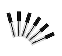 LOORGVEL 6 pièces Tube Mascara Vide avec Bouchon Noir Flacon Transparent pour Crème Cils et Stockage Cosmétique Portable