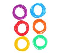 LOORGVEL 60 Pièces Lot de Bracelets Silicone Jelly Élastiques Multicolores Bandeaux et Bracelets Résistants à Eau pour Filles Accessoires de Fête Anniversaire Neon Rouge Orange