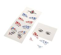 LOORGVEL 6feuilles Stickers Visage Autocollants Strass Étoiles à Cinq Branches pour Maquillage DIY Autocollants Créatifs pour Yeux et Corps Style Aléatoire