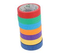 LOORGVEL 7 rouleaux Ruban Adhésif de Masquage Papier Crépon Autocollant Facile à Déchirer pour Décoration Bricolage Protection Murale et Travaux de Peinture