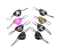 LOORGVEL 8 Pièces Cache Œil Pirate Halloween Cosplay Confortable Motif Crane pour Fête Costumée