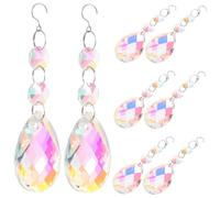 LOORGVEL 8 pièces Crystal Sun Catcher Hanging Decoration with Hook Elegant Window Prism Ornaments for Garden and Home Crystal Pendants for Window and Outdoor Suspension
