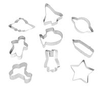 LOORGVEL 9 Pièces Moule à Biscuits Inoxydable Thème Espace Étoiles Vaisseaux Spatiaux Créatifs pour Pâtisserie DIY et Cuisson Facile