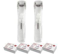 LOORGVEL Agrafeuse Manuelle Portable sans Agrafe en Plastique et Fer, Compacte et Facile à Transporter pour Gérer Documents Importants et Présentations Style Aléatoire