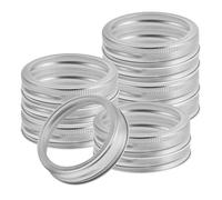LOORGVEL Anneaux Lot de Pièces Argenté en Réutilisables de 25 pour Conservation Mason à Ouverture Standard Fer-blanc Sécurisée Verre Bocaux des Maison