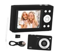 LOORGVEL Appareil Photo Numérique Rétro avec Zoom et Carte Caméra Compacte WiFi Portable pour Débutants Adolescents et Adultes Noir