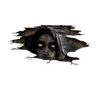 LOORGVEL Autocollant Halloween Longue Chevelure Femme Aveugle Effrayant Décoration Murale Auto Adhésive pour Salon Chambre Fenêtre Ambiance Horreur sans Résidu