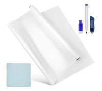 LOORGVEL Autocollant Tableau Blanc Mural Effaçable à Sec Grand Format 45X200 CM en PVC Réutilisable sans Abîmer Murs pour Bureau École et Espace Garçon et Filles Tableau Blanc Quadrillé