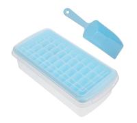 LOORGVEL Bac à Glaçons Cases avec Couvercle et Racloir Moule Réutilisable Résistant Au Froid pour Congélateur pour Usage Domestique et Professionnel Bleu