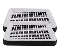 LOORGVEL Bacs à Litière Carrés en Plastique pour Lapins et Hamsters, Lot de 2, Accessoires Anti-basculement pour Petits Animaux de Compagnie en Intérieur