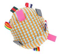 LOORGVEL Balle Couineuse pour Chien Jaune à Mâcher avec Clochette Intégrée Interactif pour Chiots et Petits Chiens Balle Rembourrée pour Dentition Stimulation Sensorielle en Intérieur