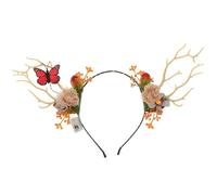 LOORGVEL Bandeau Cerf Noël Chic Avec Branches Et Baies Réalistes Serre-tête Lumineux Imitation Accessoire Festif Pour Fêtes Et Cosplay