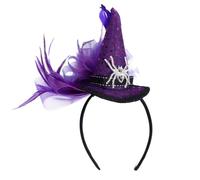 LOORGVEL bandeau pour enfants bandeau pour halloween enfant de sorcières Caches mini-chapeau cerceau de cheveux d'halloween coiffe d'halloween Bordure en tissu polyester Violet,