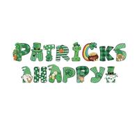 LOORGVEL Bannière à Tirer Fête Saint-patrick, Guirlande en Papier Inodore, Décoration Intérieure et Extérieure, Accessoire Festif pour Célébrations Irlandaises, Kit Drapeaux Irlandais